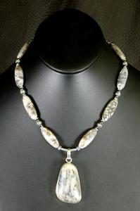 Brioche Agate, Hematite & Silver Spacers /Clasp